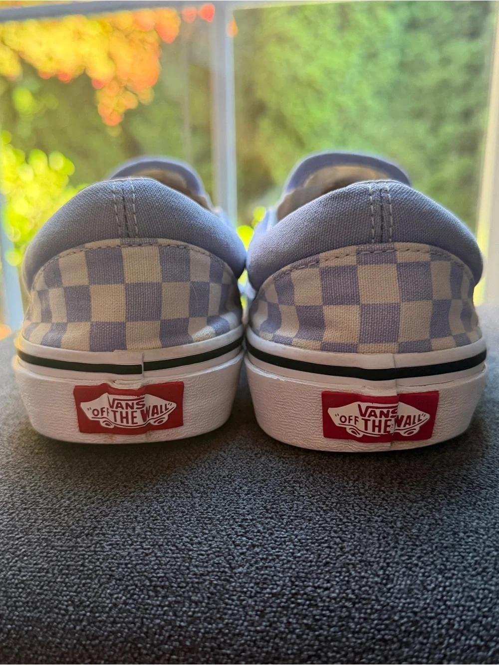 Vans Classic Slip-On Checkerboard Lavender White Canvas Sneakers Women's 7